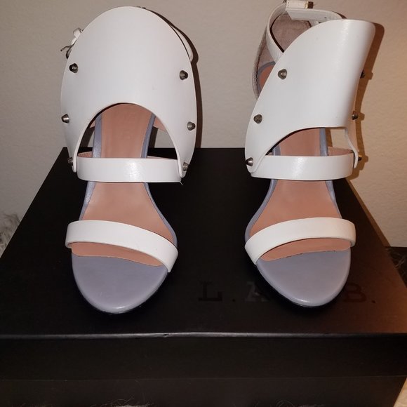 L.A.M.B. Gareth Sandal White/Gray Womens Size 8 - Picture 4 of 14